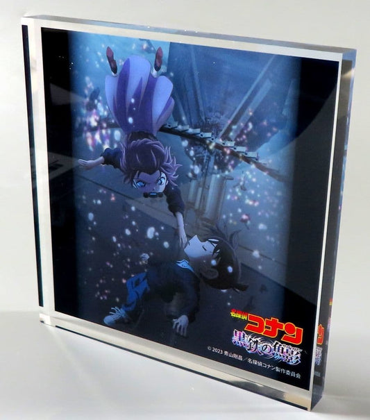 Conan Edogawa Ai Haibara Detective Conan: Black Iron Submarine Acrylic Block Amazon Limited Blu-ray/DVD Bundled Bonus Acrylic Stand [USED]
