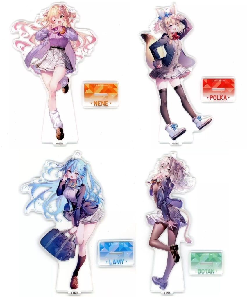 Nene Momosuzu, etc. VTuber Hololive Big Acrylic Stand Neporabo: After School Gigo Limited All 4 Types Set Acrylic Stands [USED]