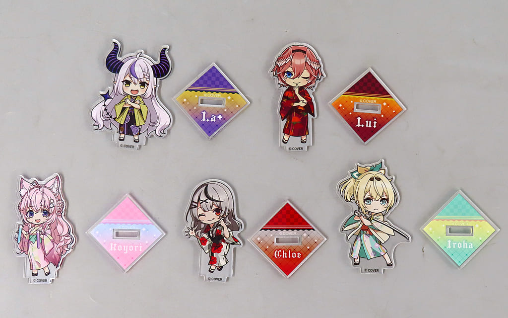 La+ Darknesss, etc. VTuber Hololive Trading Acrylic Keychain Mini Character Ver. Gokurakuyu Raku SPA Collaboration Vol.4 Fulolife Exclusive All 5 Types Set Acrylic Stands [USED]