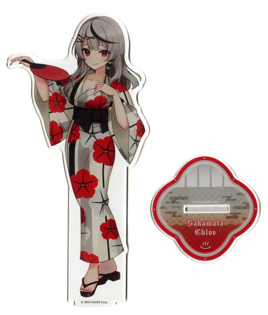 Sakamata Chloe VTuber Hololive Deka Acrylic Stand Yukata Ver. Gokurakuyu RAKU SPA Collaboration Vol.4 Fulolife Gokurakuyu Online Shop Exclusive Acrylic Stands [USED]