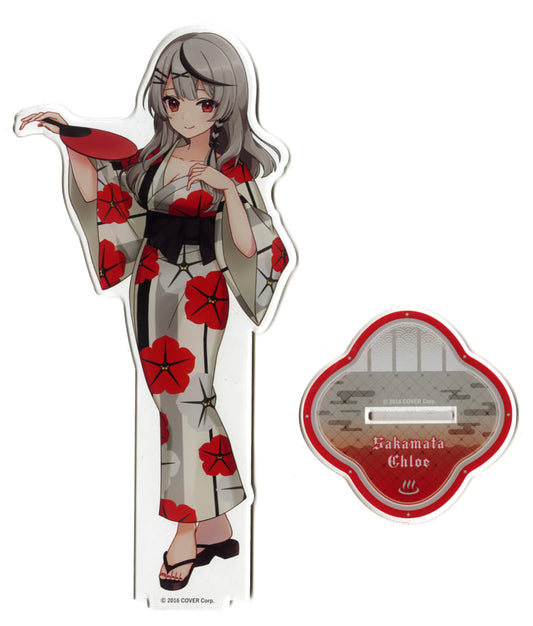 Sakamata Chloe VTuber Hololive Deka Acrylic Stand Yukata Ver. Gokurakuyu RAKU SPA Collaboration Vol.4 Fulolife Gokurakuyu Online Shop Exclusive Acrylic Stands [USED]