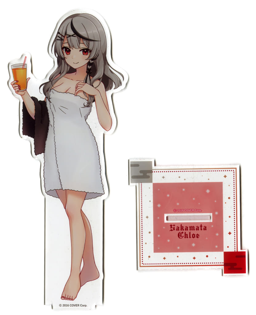 Sakamata Chloe VTuber Hololive Deka Acrylic Stand Post-Bath Version Gokurakuyu RAKU SPA Collaboration Vol.4 Fulolife Gokurakuyu Online Shop Exclusive Acrylic Stands [USED]