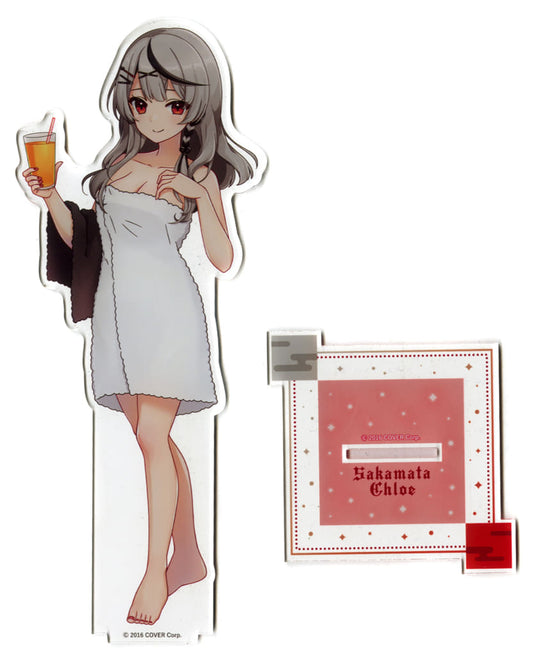 Sakamata Chloe VTuber Hololive Deka Acrylic Stand Post-Bath Version Gokurakuyu RAKU SPA Collaboration Vol.4 Fulolife Gokurakuyu Online Shop Exclusive Acrylic Stands [USED]