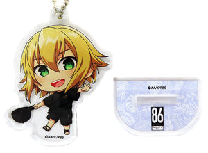 Theoto Rikka 86 Mini Character Acrylic Stand Key Chain Pop Up Shop Black-White in Yurakucho Marui Limited Key Chain [USED]