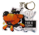 Fido Terumopyurai 86 Name Key Chain Pop Up Shop Black-White in Yurakucho Marui Limited Key Chain [USED]