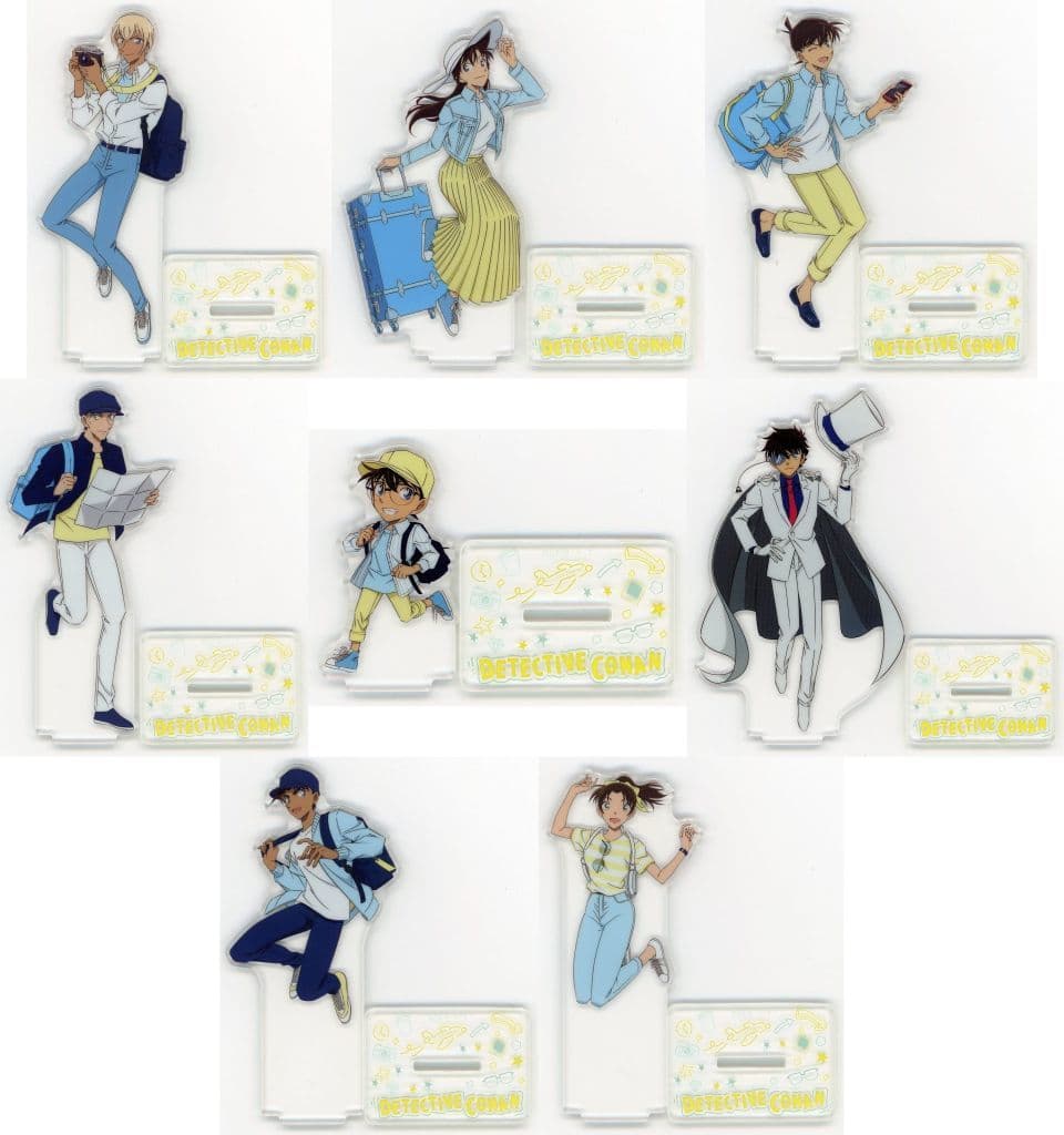 Toru Amuro, etc. Detective Conan Sega Lucky Kuji Good Day! Good Travel! Acrylic Stand Prize F All 8 Types Set Acrylic Stand [USED]