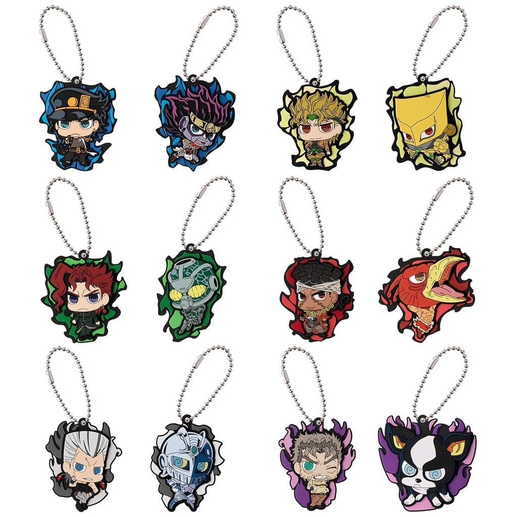 Jotaro Kujo, etc. JoJo's Bizarre Adventure Rubber Mascot Collection 02 All 12 Types Set Key Chain [USED]
