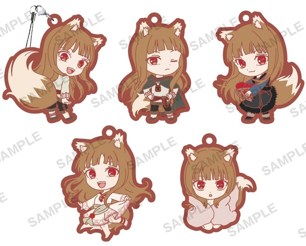 Holo Spice and Wolf Lots of Holo Capsule Rubber Strap All 5 Types Set Key Chain [USED]