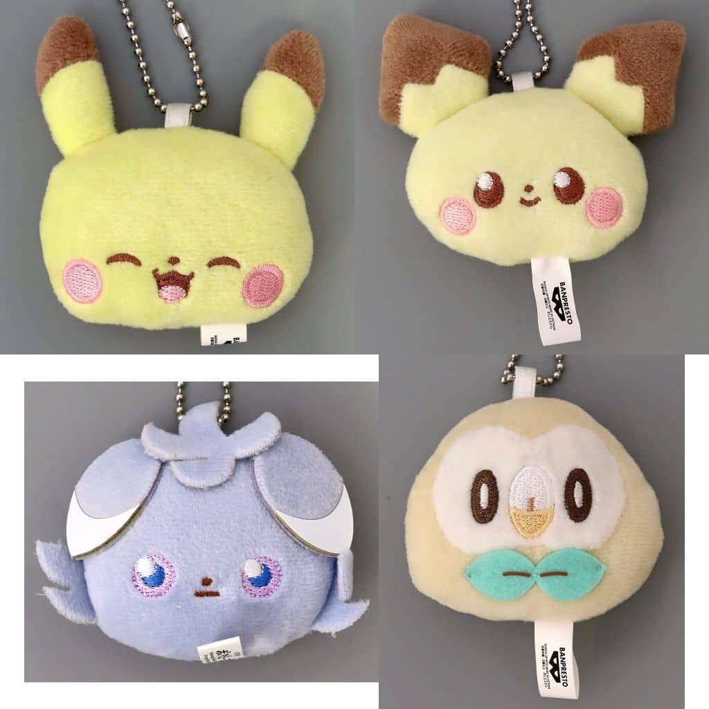 Rowlet, etc. Pokemon Poke Peace Plush Toy with Ball Chain Vol.2 All 4 Types Set Key Chain [USED]