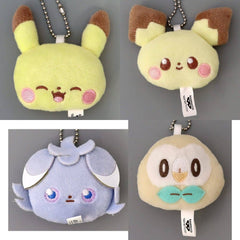 Rowlet, etc. Pokemon Poke Peace Plush Toy with Ball Chain Vol.2 All 4 Types Set Key Chain [USED]
