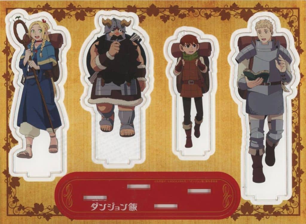 Laios, etc. Delicious in Dungeon Acrylic Stand animate Limited Delicious in Dungeon Walker: TV Anime Guidebook Set Bonus Item 4 Types Set Acrylic Stands [USED]