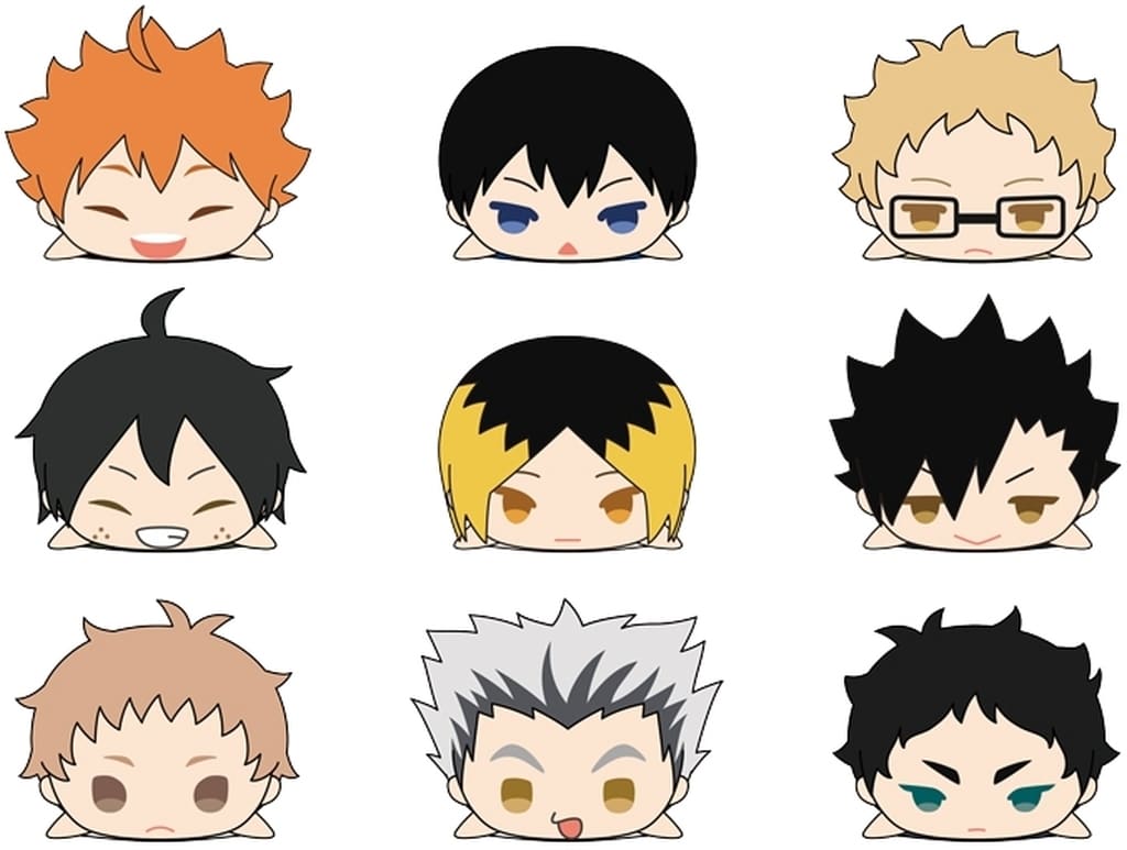 Shoyo Hinata, etc. Haikyu!! Mochimochi Mascot WA Vol.1 All 9 Types Set Key Chain [USED]