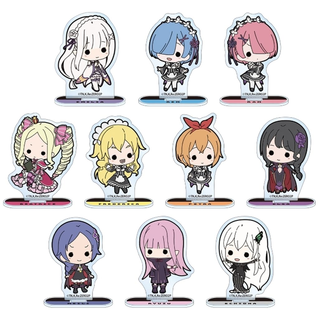 Emilia, etc. Re:ZERO -Starting Life in Another World- Trading Tiny Acrylic Stand All 10 Types Set Acrylic Stand [USED]