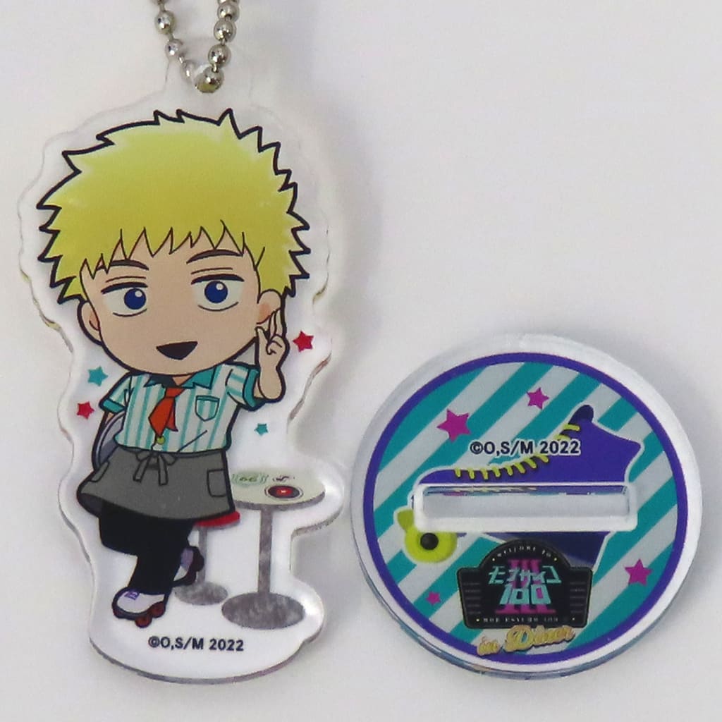 Teruki Hanazawa Mob Psycho 100 III Trading Mini Character Acrylic Stand Key Chain Diner Amocafe Limited Key Chain [USED]