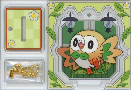 Rowlet Pokemon Acrylic Charm Collection with Stand Cafe Chades Pokemon Center Limited Charm [USED]