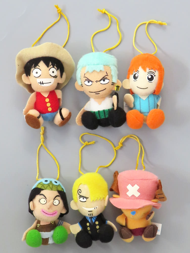 Monkey D. Luffy, etc. One Piece Petit Plush Toy Mascot All 6 Types Set Mascot [USED]