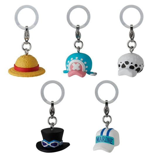 Monkey D. Luffy, etc. One Piece Mejirushi Accessories All 5 Types Set Key Chain [USED]