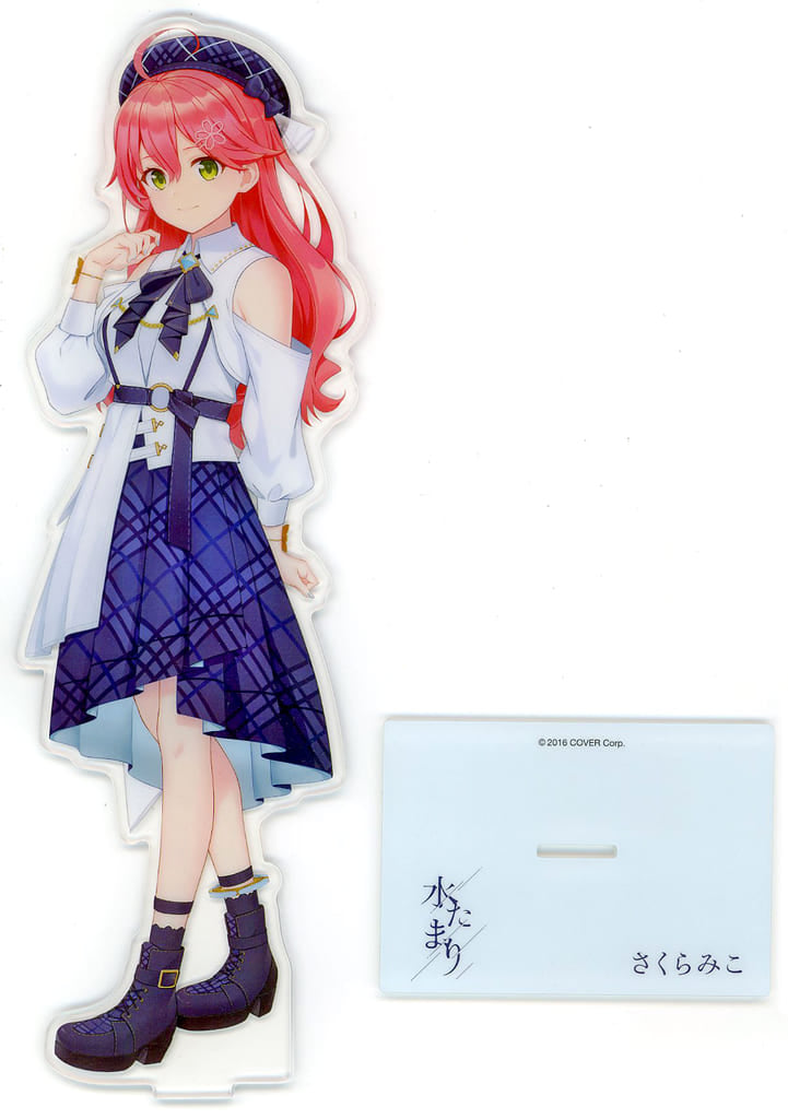 Sakura Miko VTuber Hololive Solo Acrylic Stand with Jacket Illustration CD Blue Journey / Mizutamari First Press Limited UNIVERSAL MUSIC STORE Edition Bundled Bonus Acrylic Stands [USED]