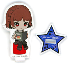 Persona 5 Tactica Niijima Makoto Mini Acrylic Stand Persona 3 Reload & Persona 5 Tactica Karaoke Manekineko Exclusive Acrylic Stands [USED]