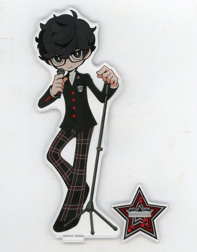 Persona 5 Tactica Protagonist Acrylic Stand Persona 3 Reload & Persona 5 Tactica Karaoke Manekineko Exclusive Acrylic Stands [USED]