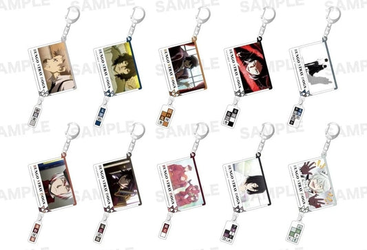 Osamu Dazai, etc. Bungo Stray Dogs Trading Scene Acrylic Keychain All 10 Types Set Key Chain [USED]