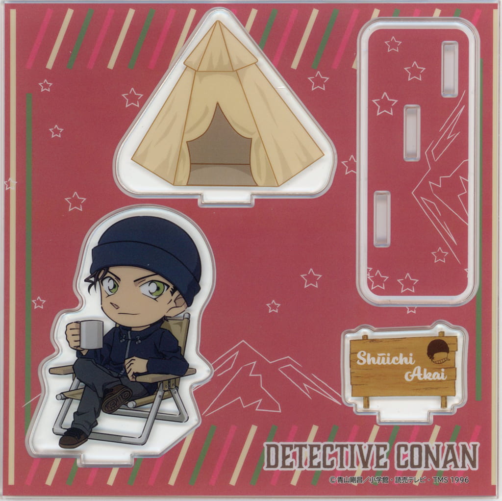 Shuichi Akai Detective Conan Mini Chara Acrylic Diorama Glamping Ver. Acrylic Stand [USED]