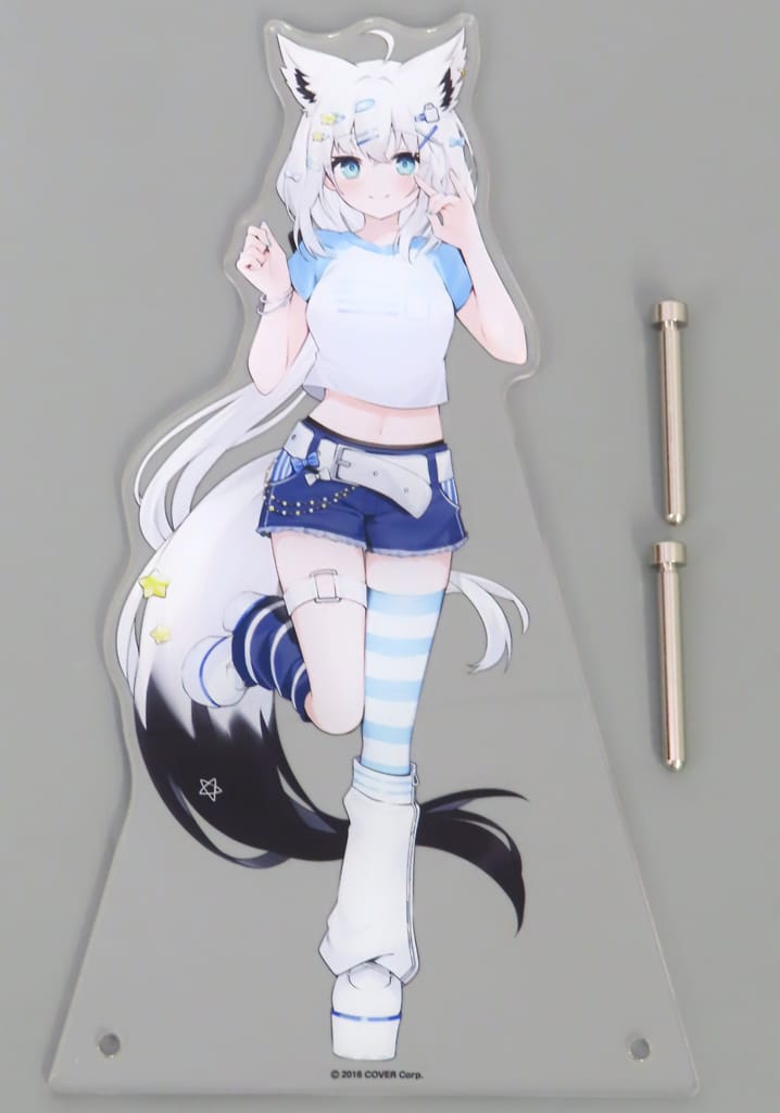 VTuber Hololive Shirakami Fubuki Gyaru-Inspired Outfit Big Acrylic Stand Lawson Loppi HMV & Books Online Limited Acrylic Stands [USED]