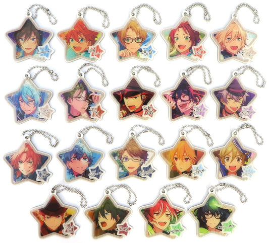 Hokuto Hidaka, etc. Ensemble Stars! Kyuvic Plate Keychain Part 10 All 19 Types Set Key Chain [USED]