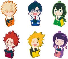 My Hero Academia Katsuki Bakugo & Others Rubber Mascot Collection BLOCK VISUAL B Box All 6 Types Set Keychains [USED]