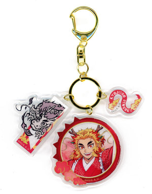 Kyojuro Rengoku Demon Slayer: Kimetsu no Yaiba Year of The Dragon Random Combination Charm Anime 5th Anniversary Festival: Afterparty in Ufotable Cafe Machi Asobi Cafe Ufotable Dining Limited Charm [USED]