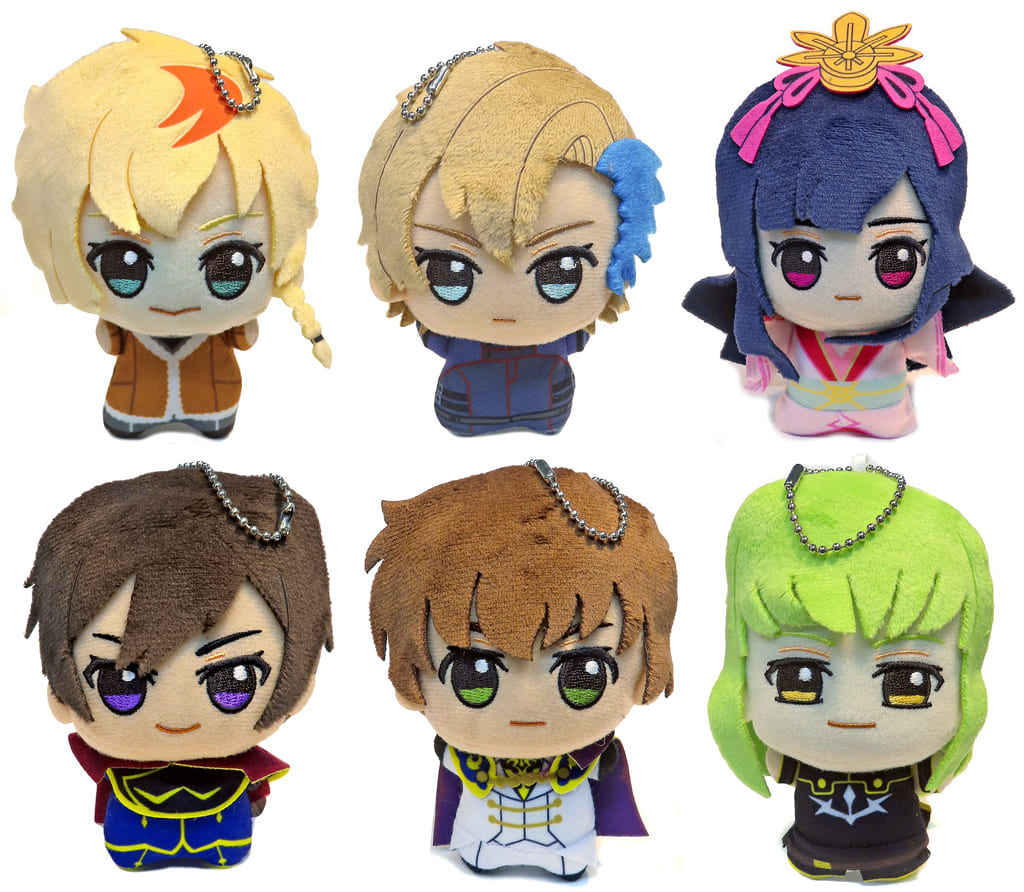 Rose, etc. Code Geass: Roze of the Recapture & Code Geass: Lelouch of The Rebellion Chibigurumi All 6 Types Set Key Chain [USED]