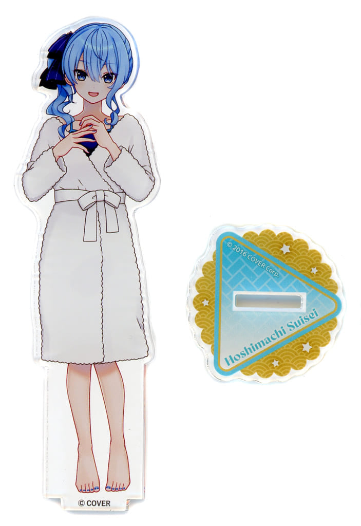 Hoshimachi Suisei VTuber Hololive Life-Scale Acrylic Stand Post-Bath Version Gokurakuyu Raku SPA Collaboration Vol.5 Fulolife Exclusive Acrylic Stands [USED]