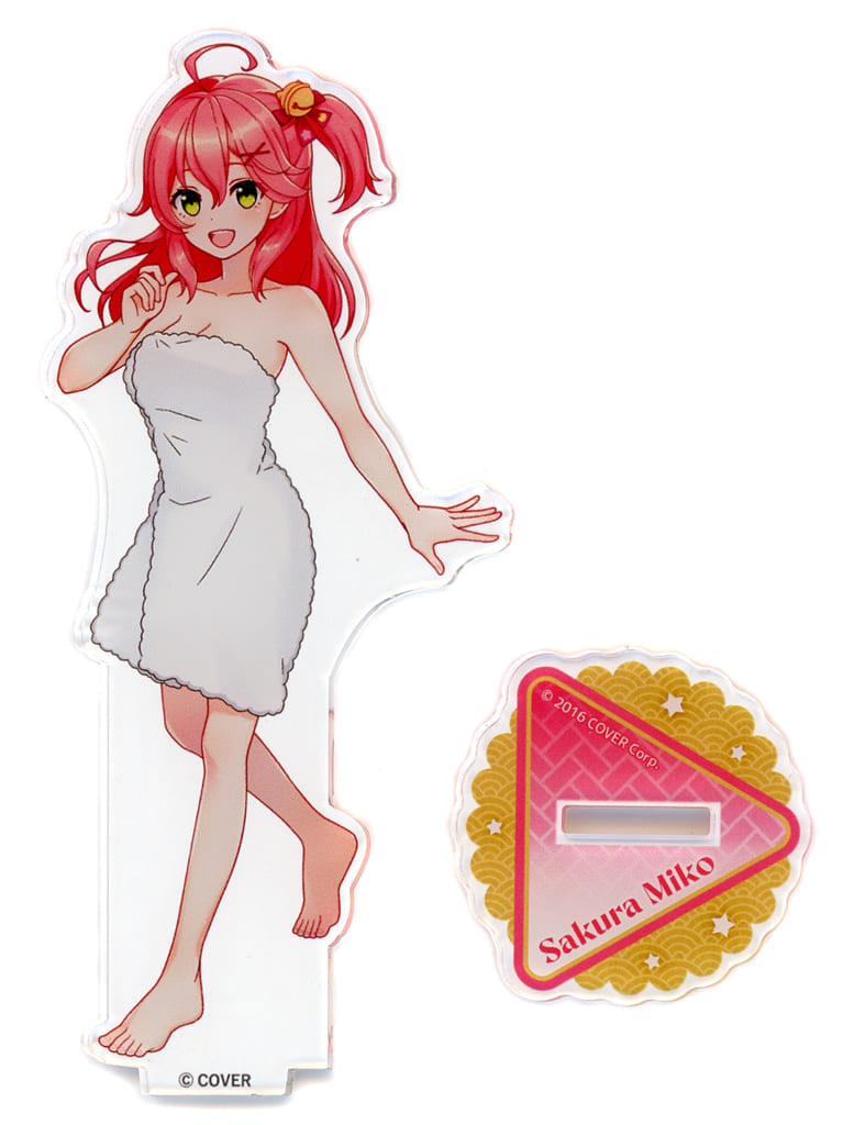 Sakura Miko VTuber Hololive Life-Scale Acrylic Stand Post-Bath Version Gokurakuyu Raku SPA Collaboration Vol.5 Fulolife Exclusive Acrylic Stands [USED]