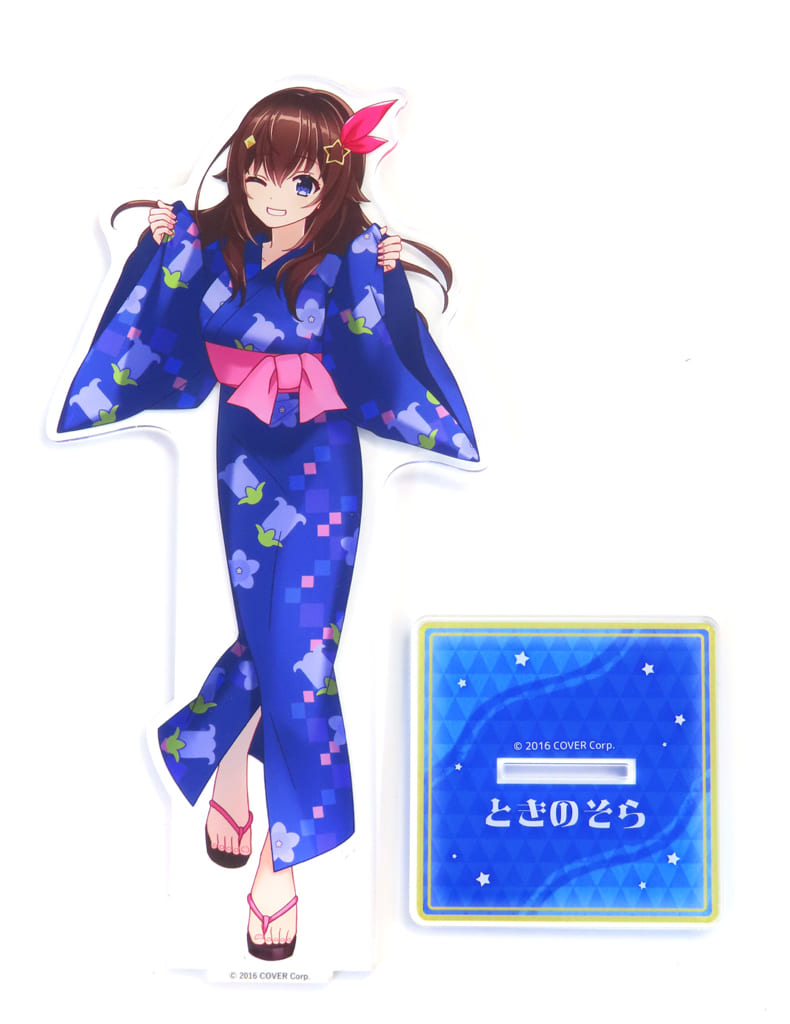 Tokino Sora VTuber Hololive Deka Acrylic Stand Yukata Ver. Gokurakuyu RAKU SPA Collaboration Vol.5 Fulolife Gokurakuyu Online Shop Exclusive Acrylic Stands [USED]