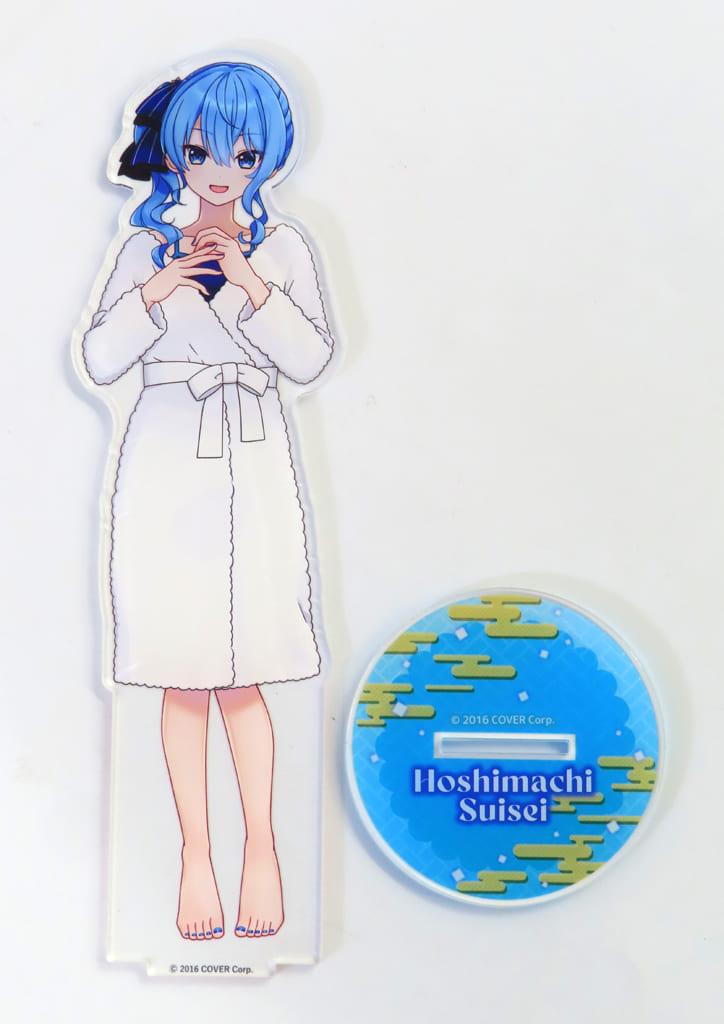 Hoshimachi Suisei VTuber Hololive Deka Acrylic Stand Post-Bath Version Gokurakuyu RAKU SPA Collaboration Vol.5 Fulolife Gokurakuyu Online Shop Exclusive Acrylic Stands [USED]