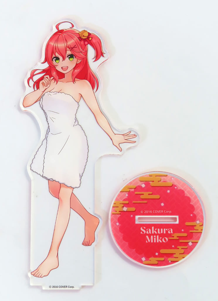 Sakura Miko VTuber Hololive Deka Acrylic Stand Post-Bath Version Gokurakuyu RAKU SPA Collaboration Vol.5 Fulolife Gokurakuyu Online Shop Exclusive Acrylic Stands [USED]