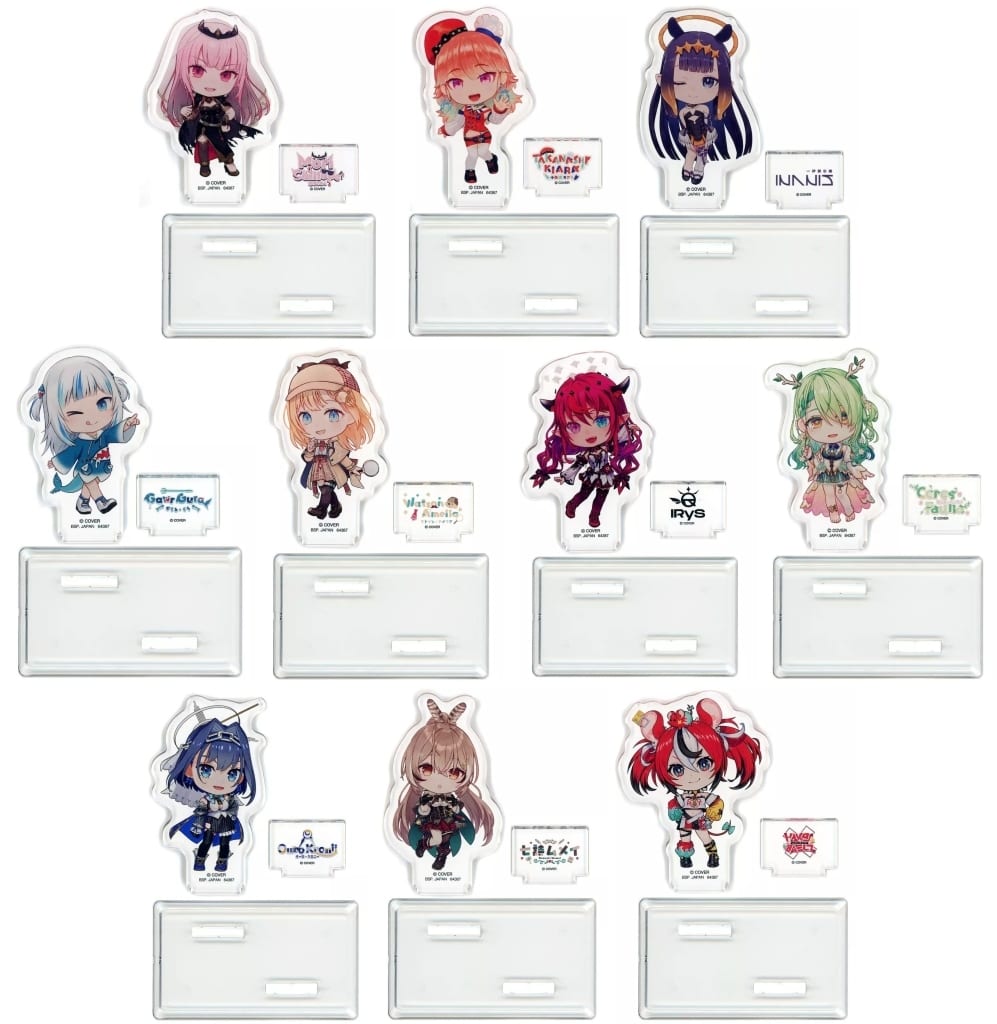 VTuber Hololive Mori Calliope & Others Ichiban Kuji Vol.5 Kyun-Chara Acrylic Stand Kyunchara Prize All 10 Types Set Acrylic Stands [USED]