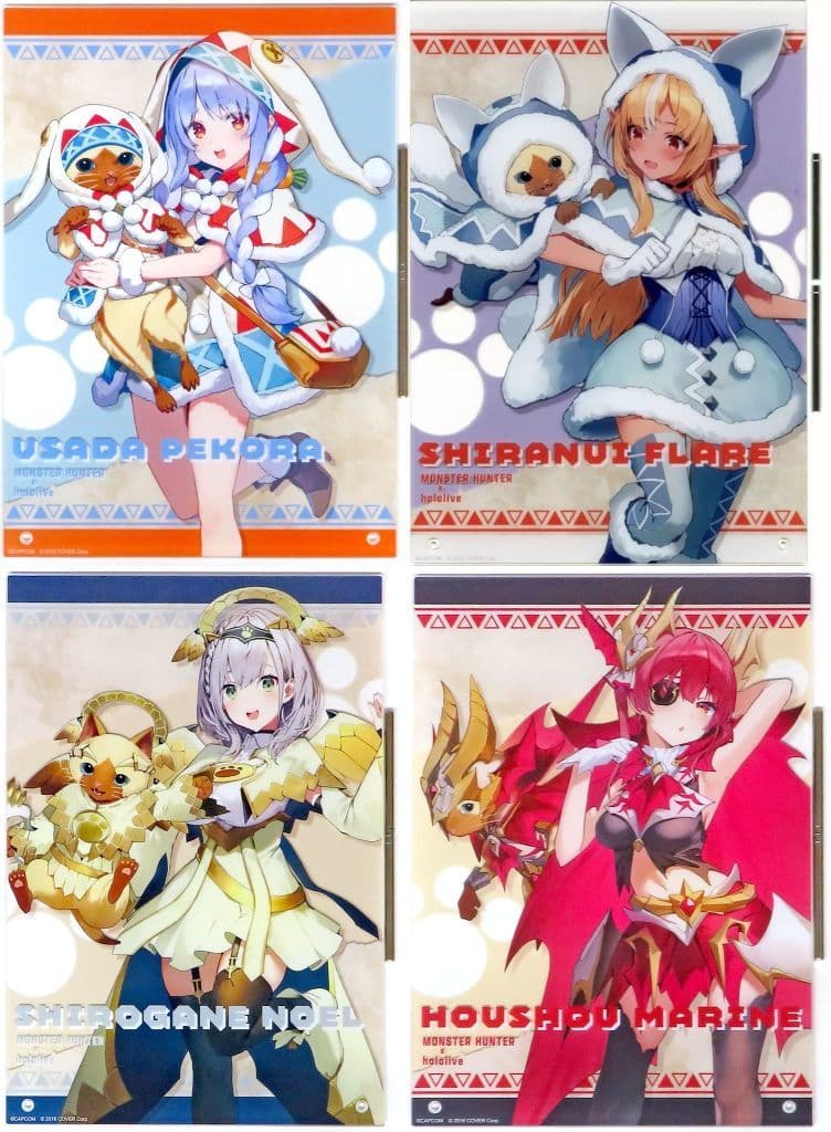 Usada Pekora, etc. VTuber Hololive Acrylic Board Monster Hunter x Hololive and Palico Vol.1 3rd Generation Capcom Store Exclusive All 4 Types Set Acrylic Stands [USED]