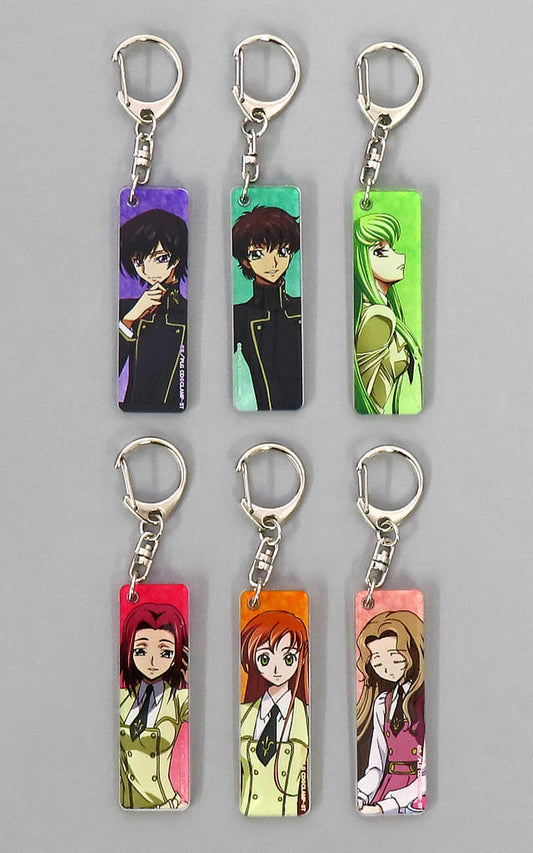 Lelouch Lamperouge, etc. Code Geass Stick Acrylic Keychain Collection Heart Shuffle Cafe in Stellamap Cafe Limited All 6 Types Set Key Chain [USED]