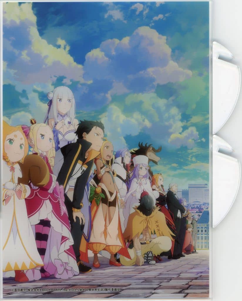 Emilia, etc. Re:ZERO -Starting Life in Another World- 3rd season Acrylic Panel Theatrical Malice Version Exclusive Giveaway for Advance Screening Attendees of Episode 1: Theatrical Malice Acrylic Stand [USED]