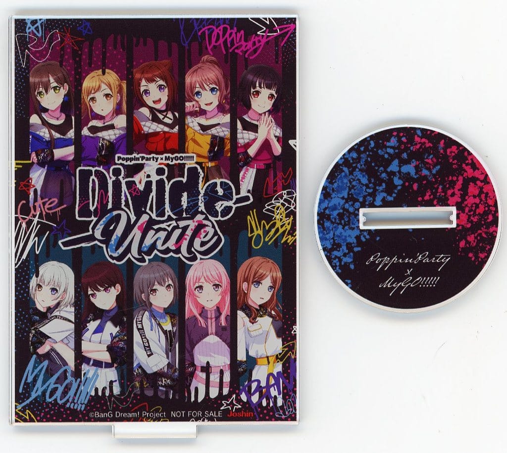 Poppin'Party MyGO!!!!! BanG Dream! Acrylic Stand Joshin Disc Pier Exclusive Poppin'Party X MyGO!!!!! Joint Live Divide/Unite Blu-ray Purchase Bonus Acrylic Stand [USED]