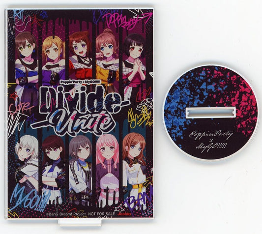 Poppin'Party MyGO!!!!! BanG Dream! Acrylic Stand Joshin Disc Pier Exclusive Poppin'Party X MyGO!!!!! Joint Live Divide/Unite Blu-ray Purchase Bonus Acrylic Stand [USED]