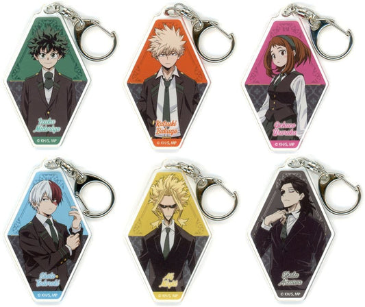 My Hero Academia Izuku Midoriya & Others Trading Acrylic Keychains Greenish Costume Ver. All 6 Types Set Keychains [USED]
