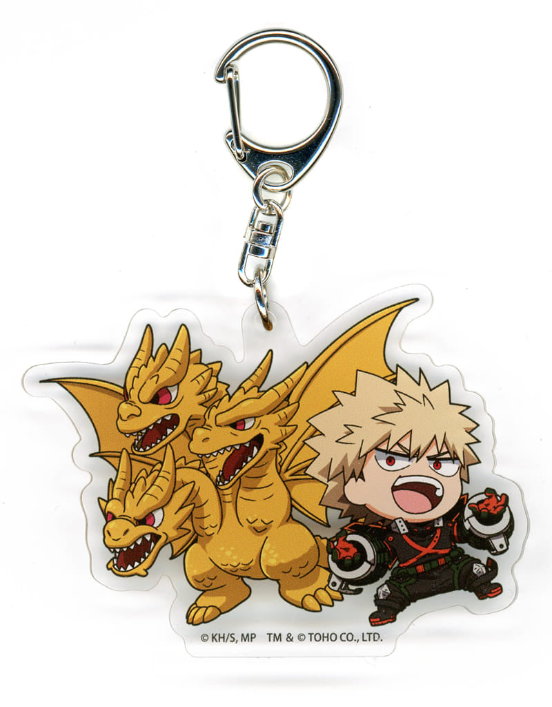 My Hero Academia Katsuki Bakugo King Ghidorah Godzilla Collaboration Acrylic Keychain Keychains [USED]