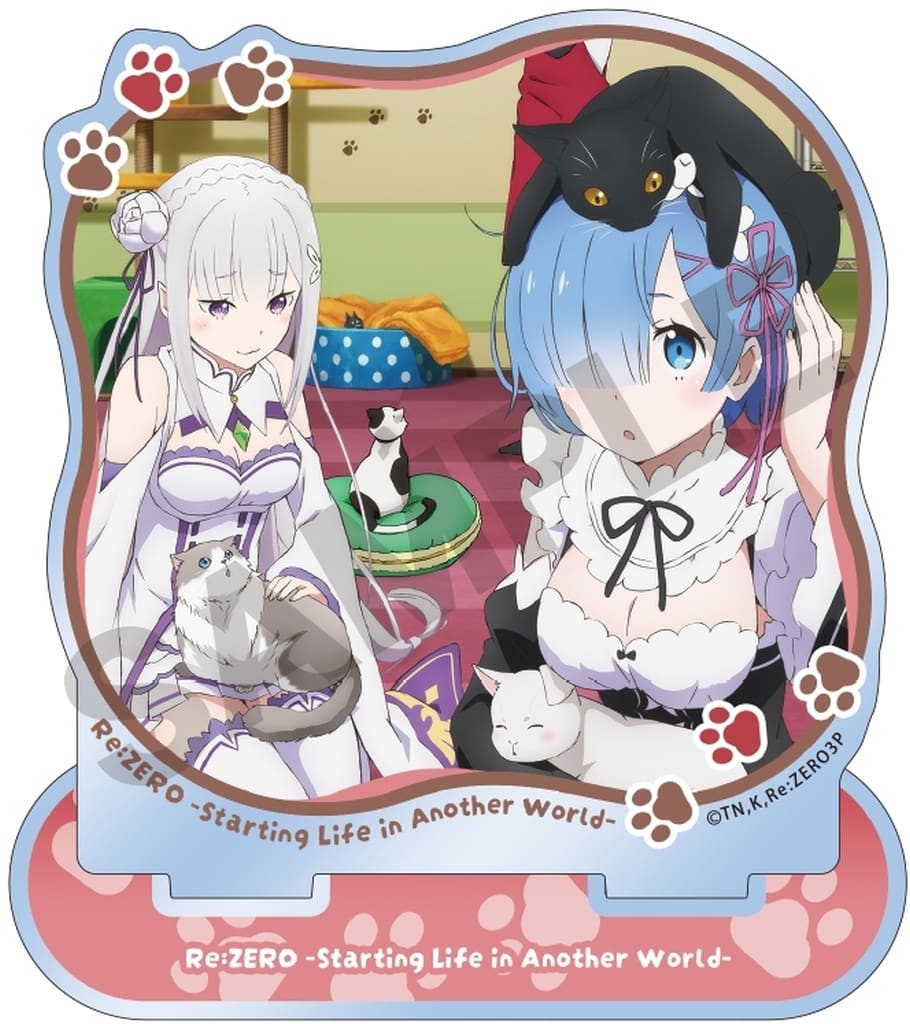 Emilia Rem Cat Cafe Re:ZERO -Starting Life in Another World- Acrylic Stand Acrylic Stand [USED]