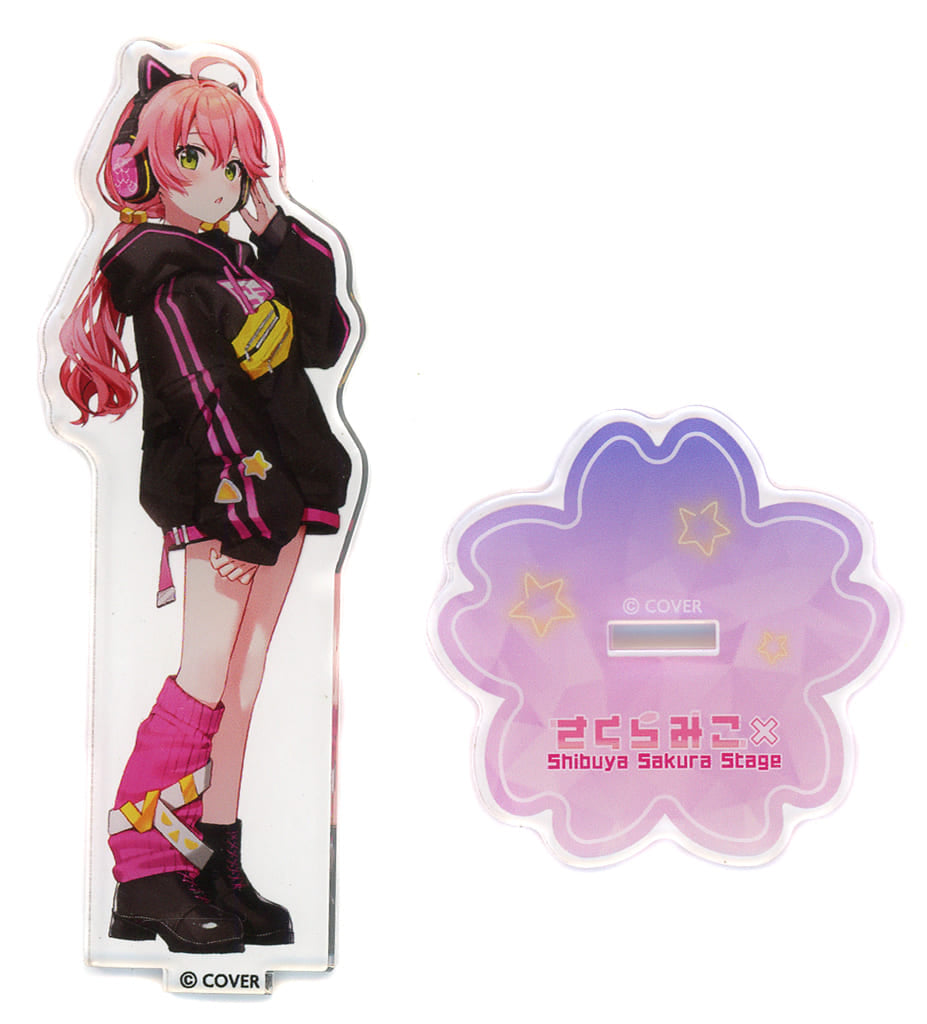 Sakura Miko VTuber Hololive Acrylic Stand Hoodie Ver. Sakura Miko Shibuya Sakura Stage Exclusive Acrylic Stands [USED]