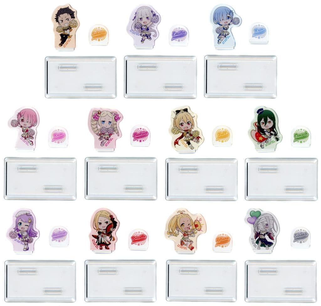 Rem, etc. Re:ZERO -Starting Life in Another World- Ichiban Kuji Wishing You Courage Acrylic Stand Kyun Chara Prize F All 11 Types Set Acrylic Stand [USED]