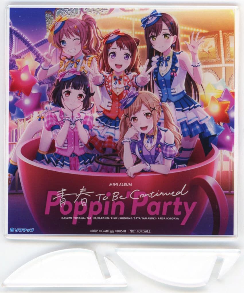 Poppin'Party BanG Dream! Acrylic Stand CD Poppin'Party Mini Album Seishun To Be Continued Limited Edition with Blu-ray Bonus Included Acrylic Stand [USED]