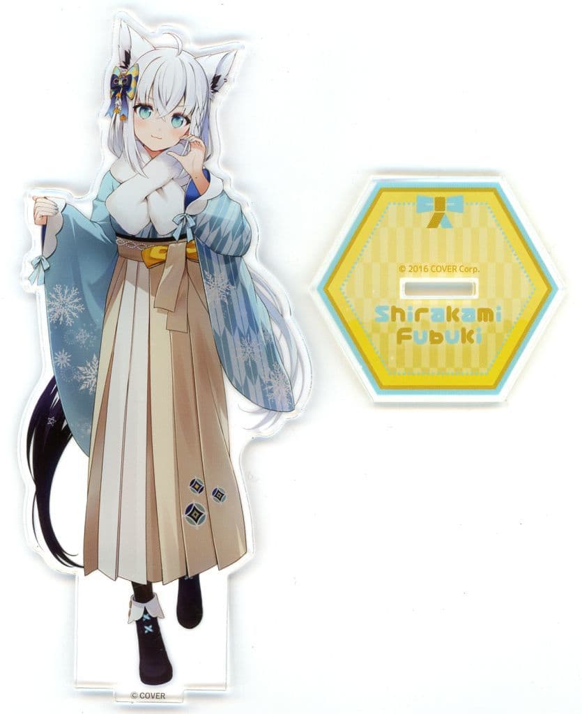 VTuber Hololive Shirakami Fubuki Life-Scale Acrylic Stand Irohanihohetto Ayafubumi Niwa-no-Yu, Toshimaen Exclusive Acrylic Stands [USED]