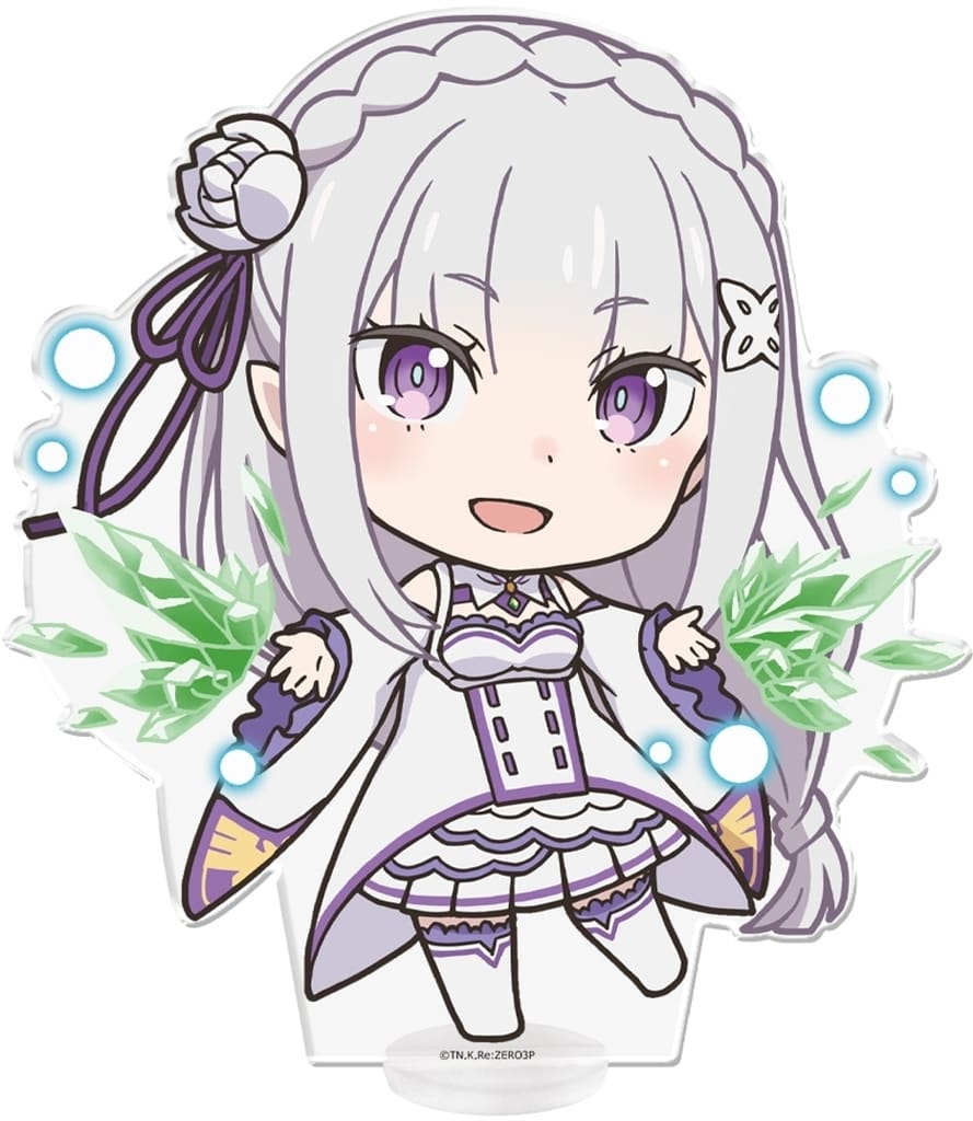 Emilia Re:ZERO -Starting Life in Another World- Deka Puni Colle! Acrylic Figure Acrylic Stand [USED]